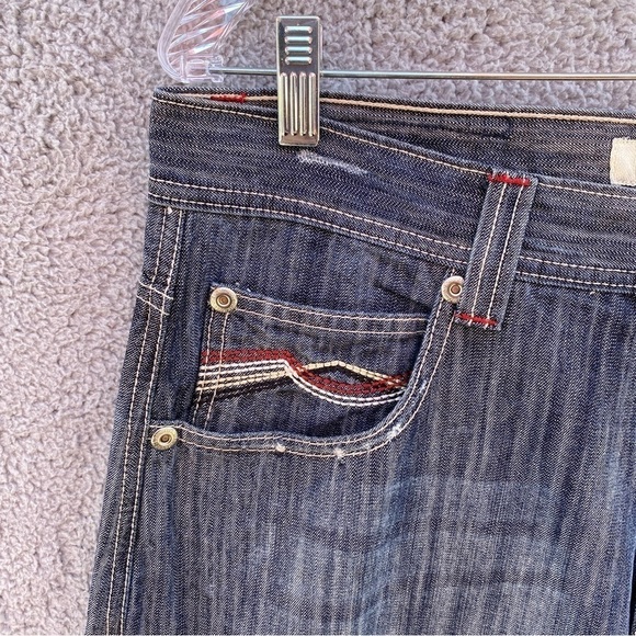Vintage Koman Baggy Embroidered Straight Leg Skater Jeans Sz 36 - Picture 3 of 15